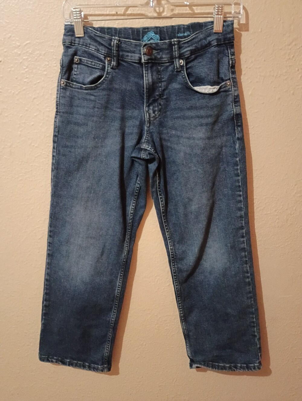 Boys Thereabouts Size 10 Husky Classic Dark Blue Straight-Leg Jeans